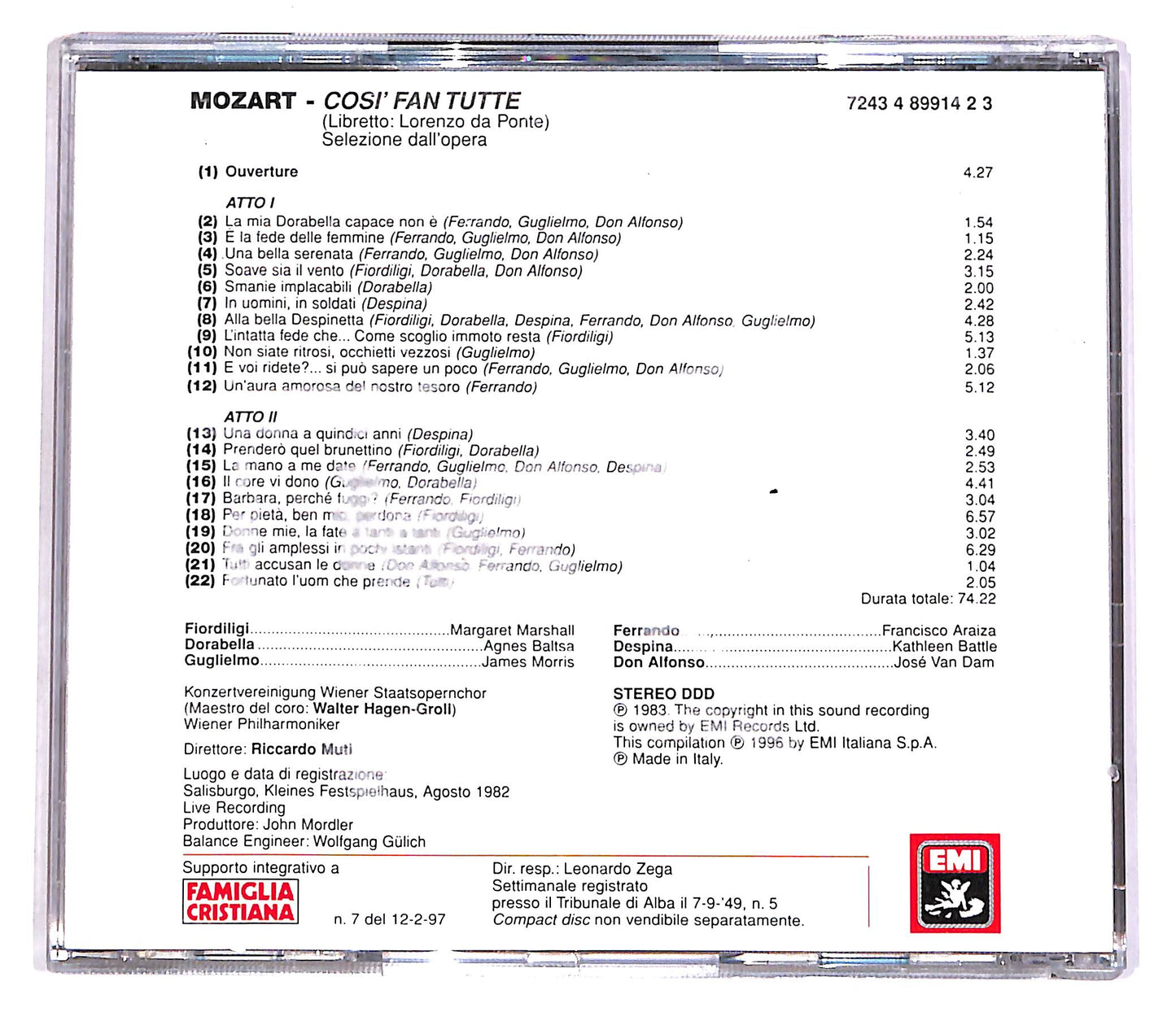 EBOND Mozart - Cosi Fan Tutte - Le Pagine Piu Belle EDITORIALE CD CD061430