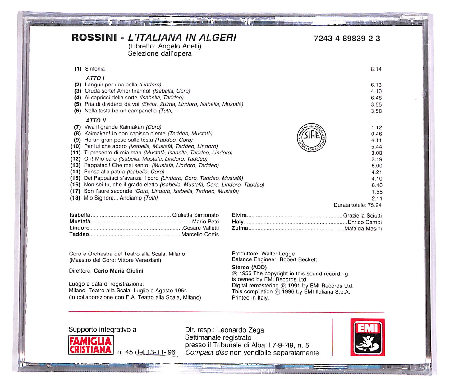 EBOND Rossini - L'Italiana In Algeri - Le Pagine Piu Belle EDITORIALE CD CD061503