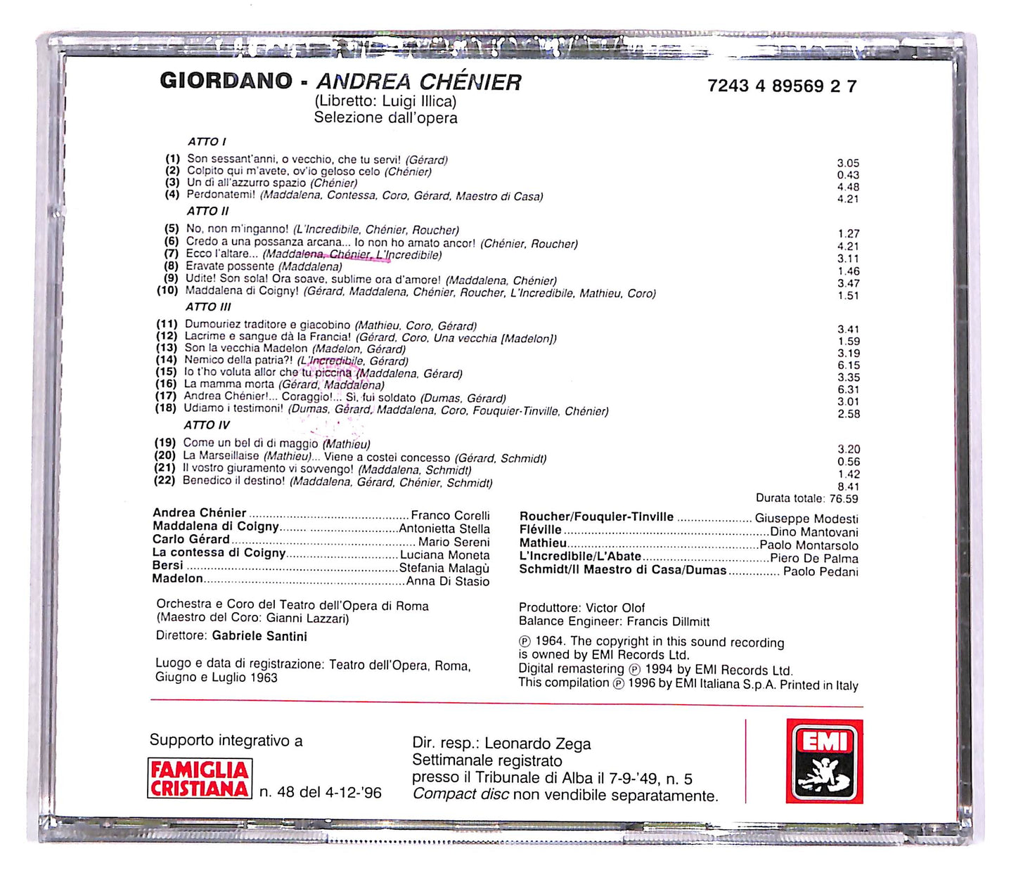 EBOND Giordano - Andrea Chenier - Le Pagine Piu Belle EDITORIALE CD CD061515