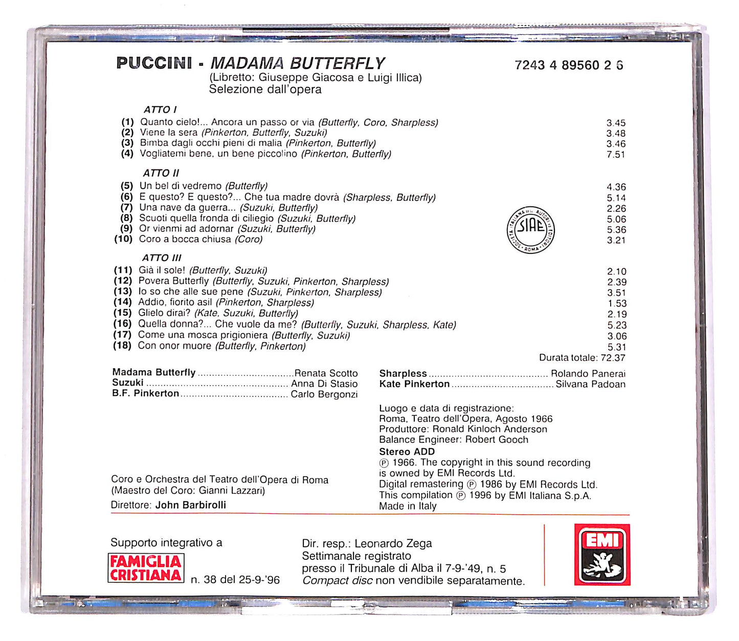 EBOND Puccini - Madama Butterfly - Le Pagine Piu Belle EDITORIALE CD CD061524