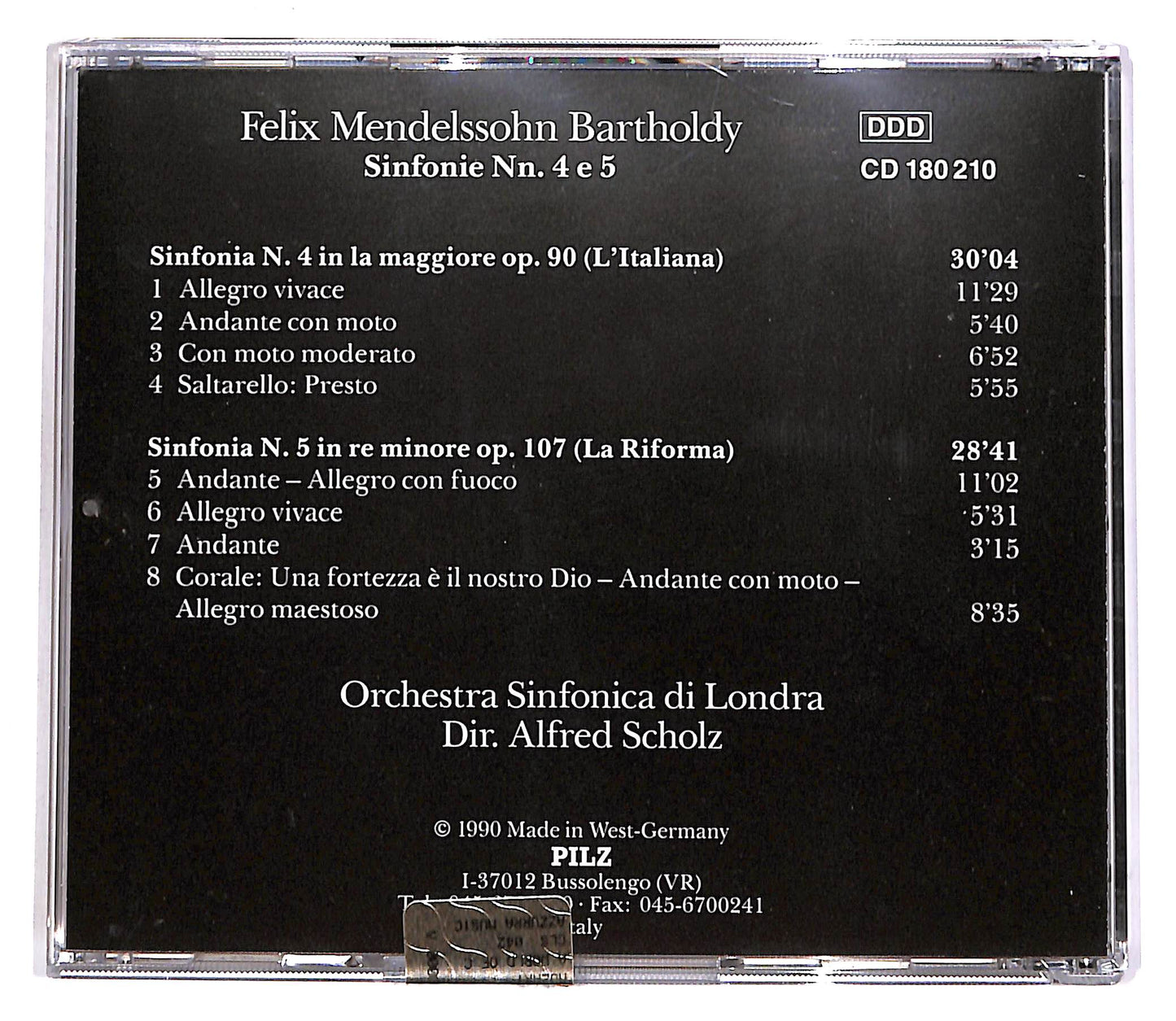 EBOND Felix Mendelssohn Bartholdy - Sinfonie Nn. 4 e 5 EDITORIALE CD CD061530