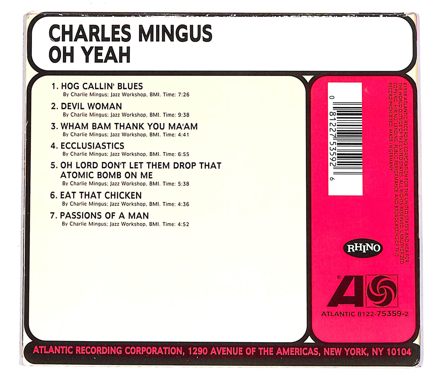 EBOND Charles Mingus - Oh Yeah CD CD061553