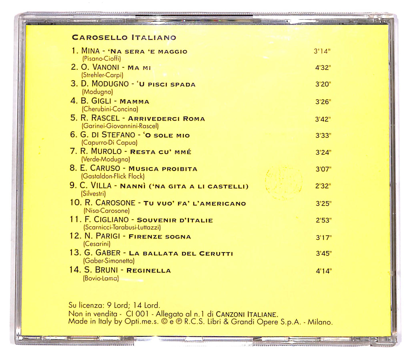 EBOND Various - Carosello Italiano Vol.1 EDITORIALE CD CD061619