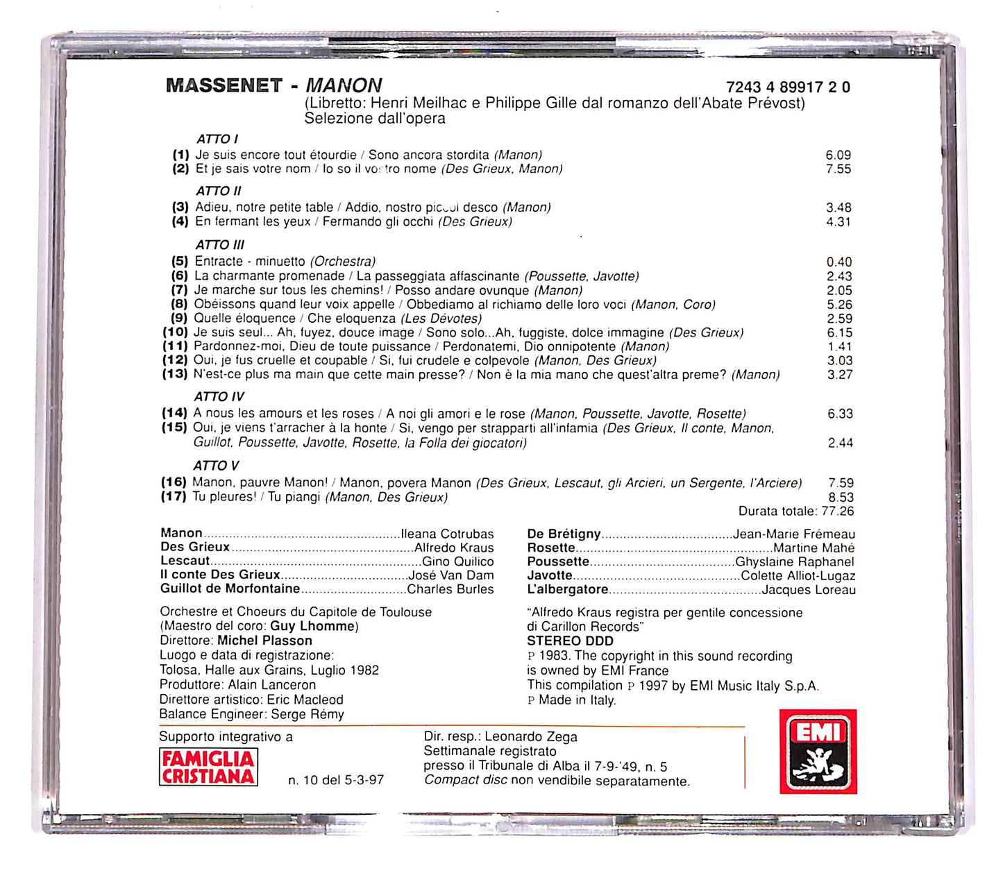 EBOND Massenet - Manon - Le Pagine Piu Belle EDITORIALE CD CD061622