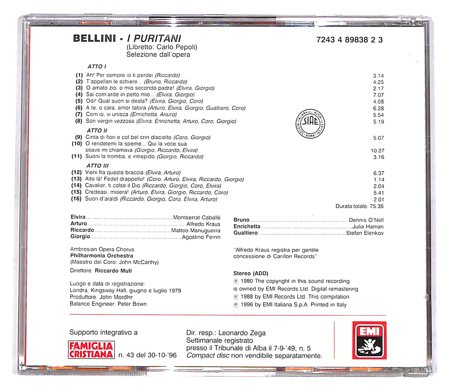 EBOND Bellini - I Puritani - Le Pagine Piu Belle EDITORIALE CD CD061626