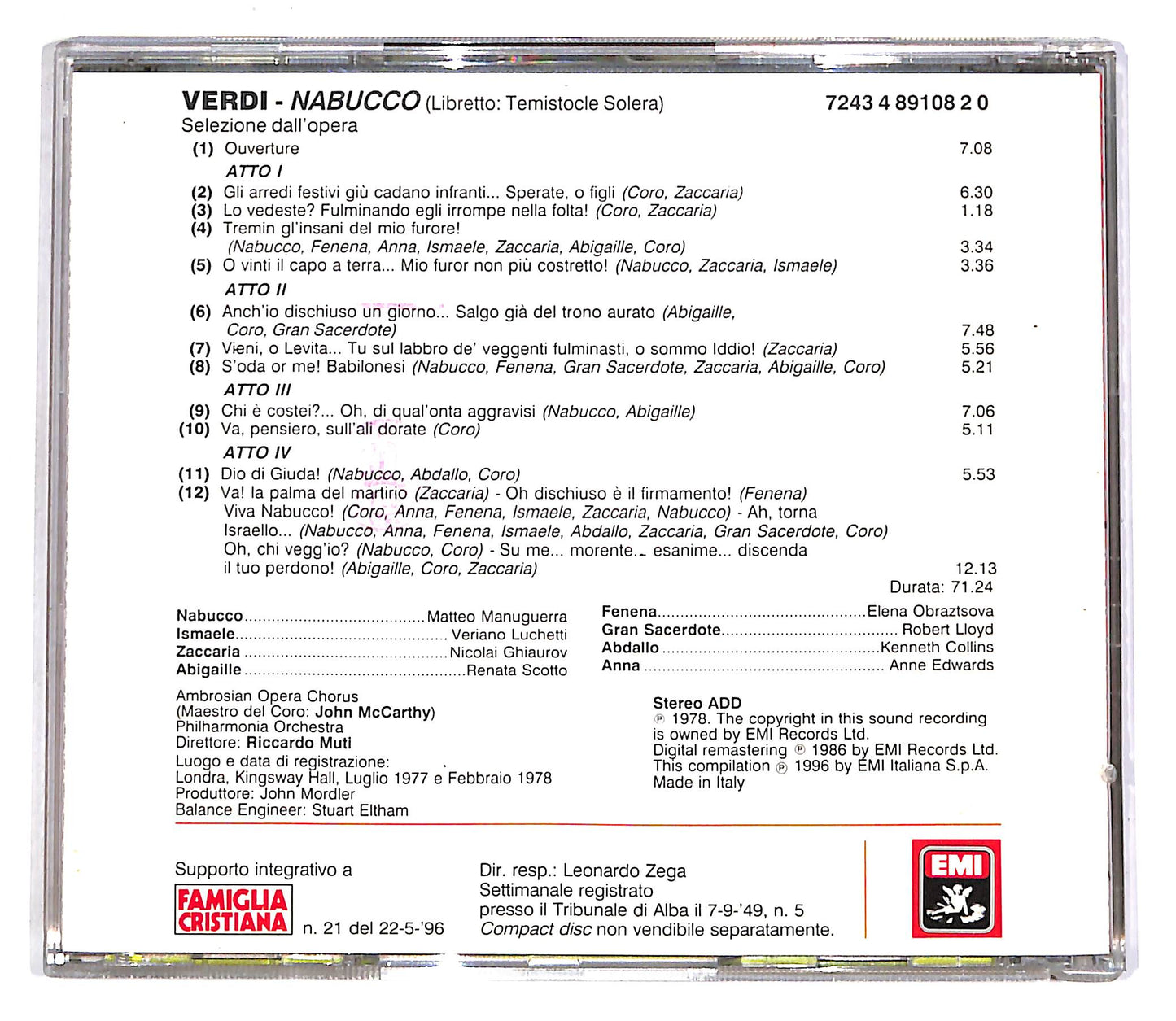 EBOND Verdi - Nabucco - Le Pagine Piu Belle EDITORIALE CD CD061628