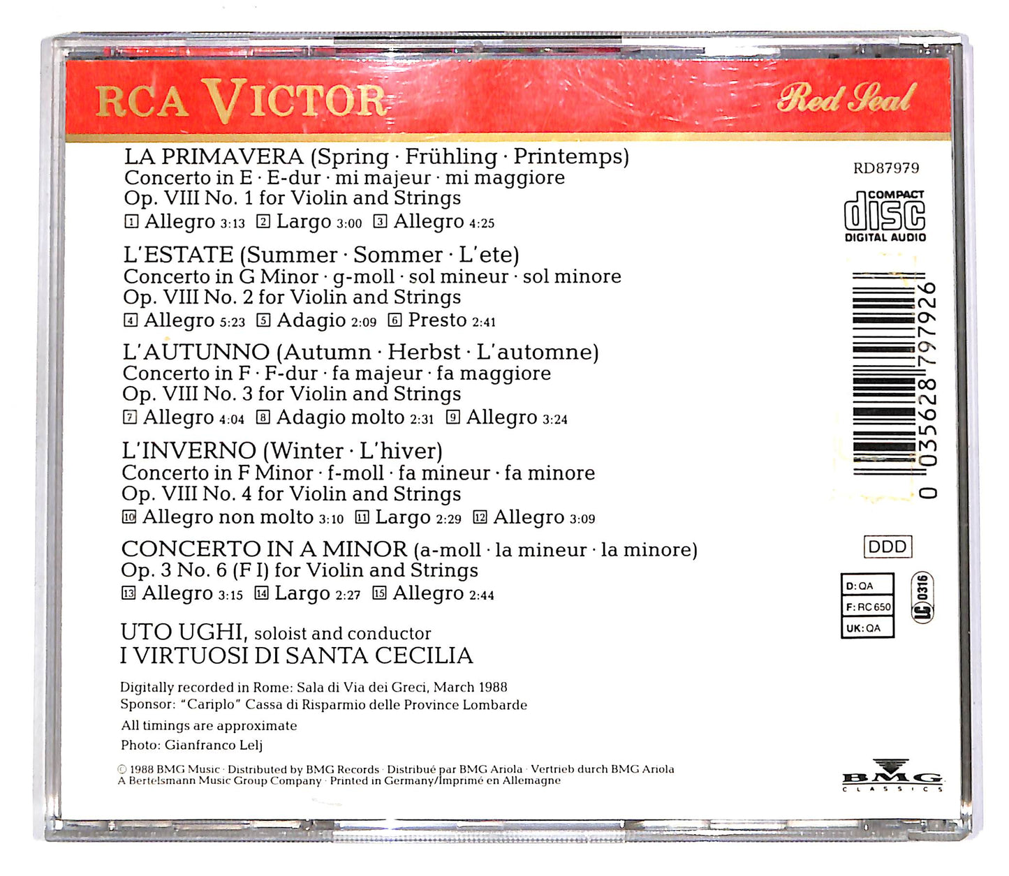 EBOND Vivaldi - Le Quattro Stagioni - Concerto Op.3 No.6 - Uto Ughi CD CD061629