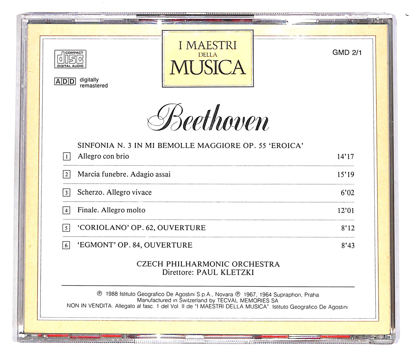 EBOND Beethoven - Sinfonia N.3 - Coriolano - Egmont EDITORIALE CD CD061659