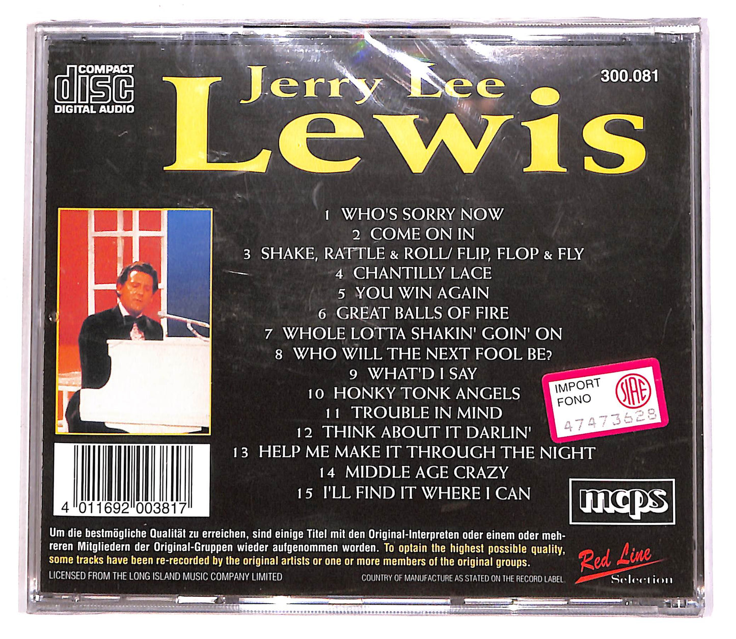 EBOND Jerry Lee Lewis - Live In Concert CD CD062540