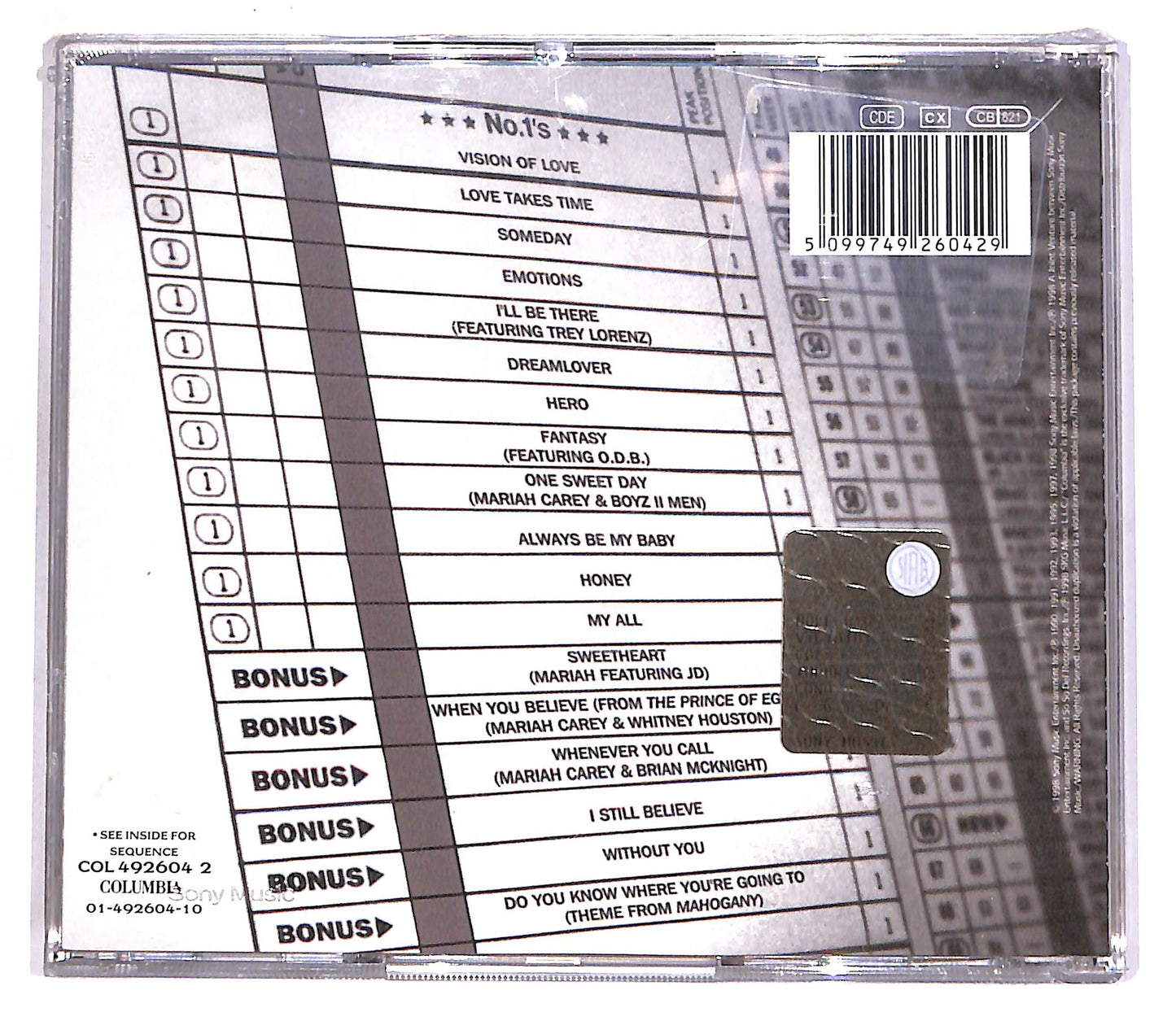 EBOND Mariah Carey - #1's CD CD062620
