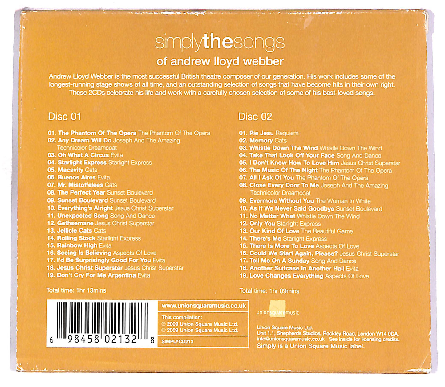 EBOND Simply The Songs Of Andrew Lloyd Webber (2 dischi) CD CD062718
