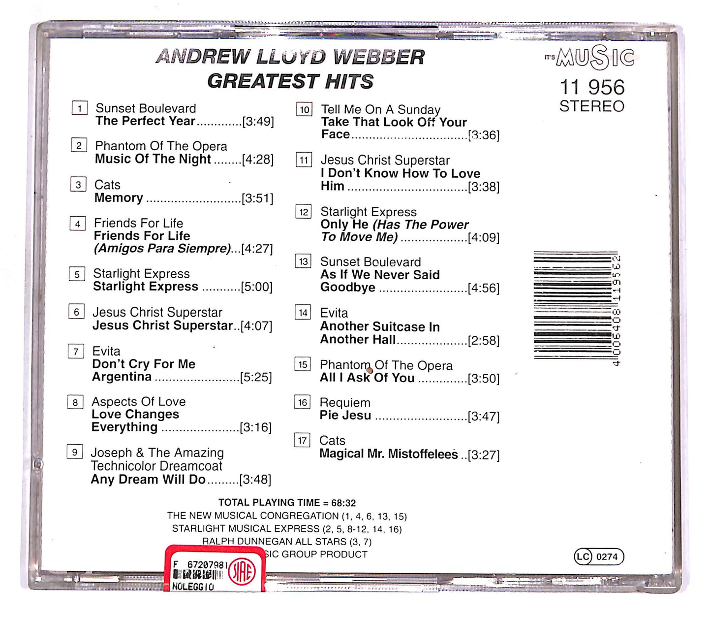 EBOND Andrew Lloyd Webber - Greatest Hits CD CD062722