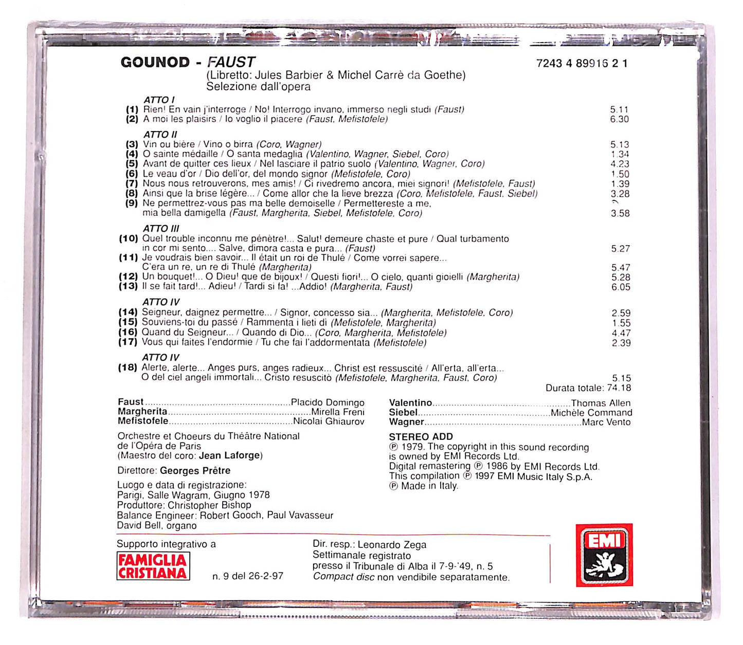 EBOND Gounod - Faust - Le Pagine Piu Belle - Pretre EDITORIALE CD CD062737