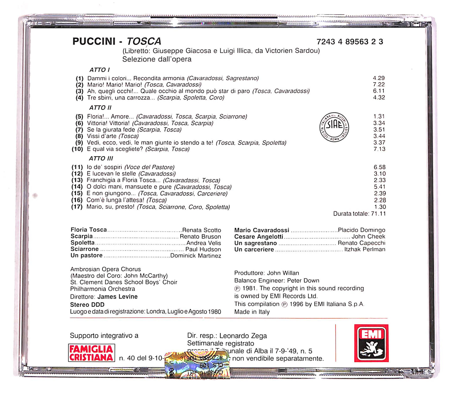 EBOND Puccini - Tosca - Le Pagine Piu Belle - Levine EDITORIALE CD CD062757