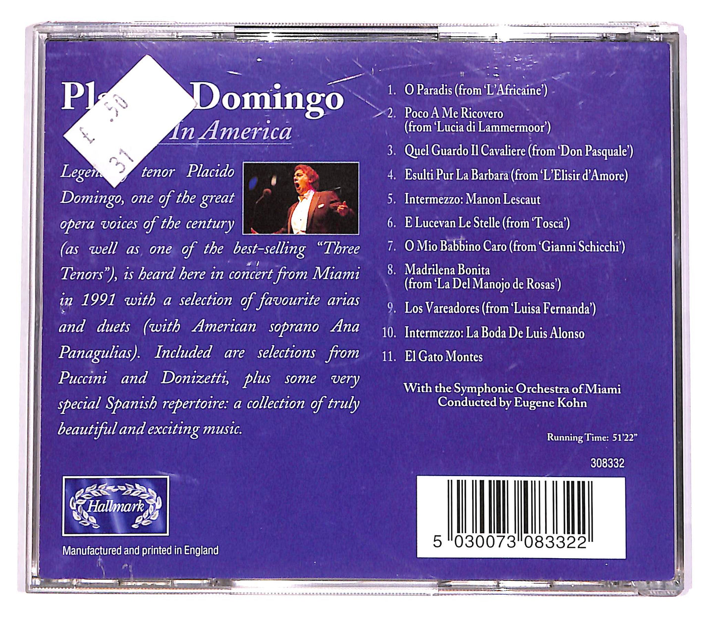 EBOND Placido Domingo - Live In America CD CD062832