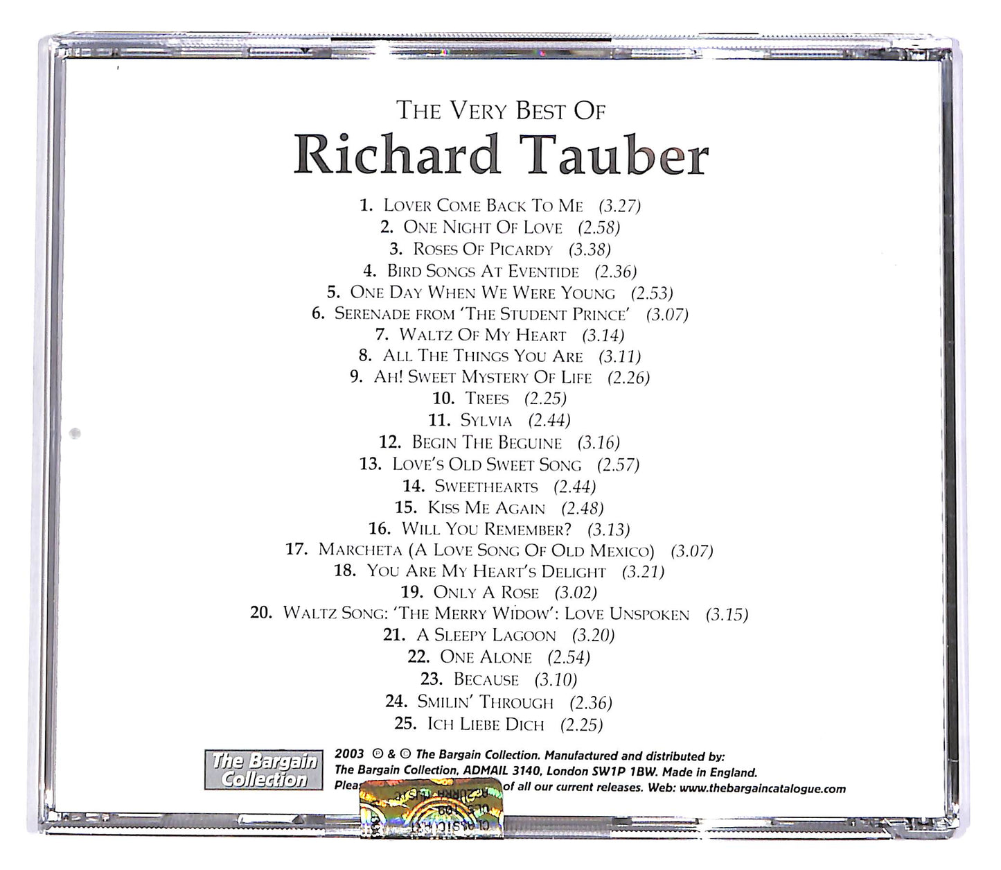 EBOND The Very Best Of Richard Tauber EDITORIALE CD CD062851
