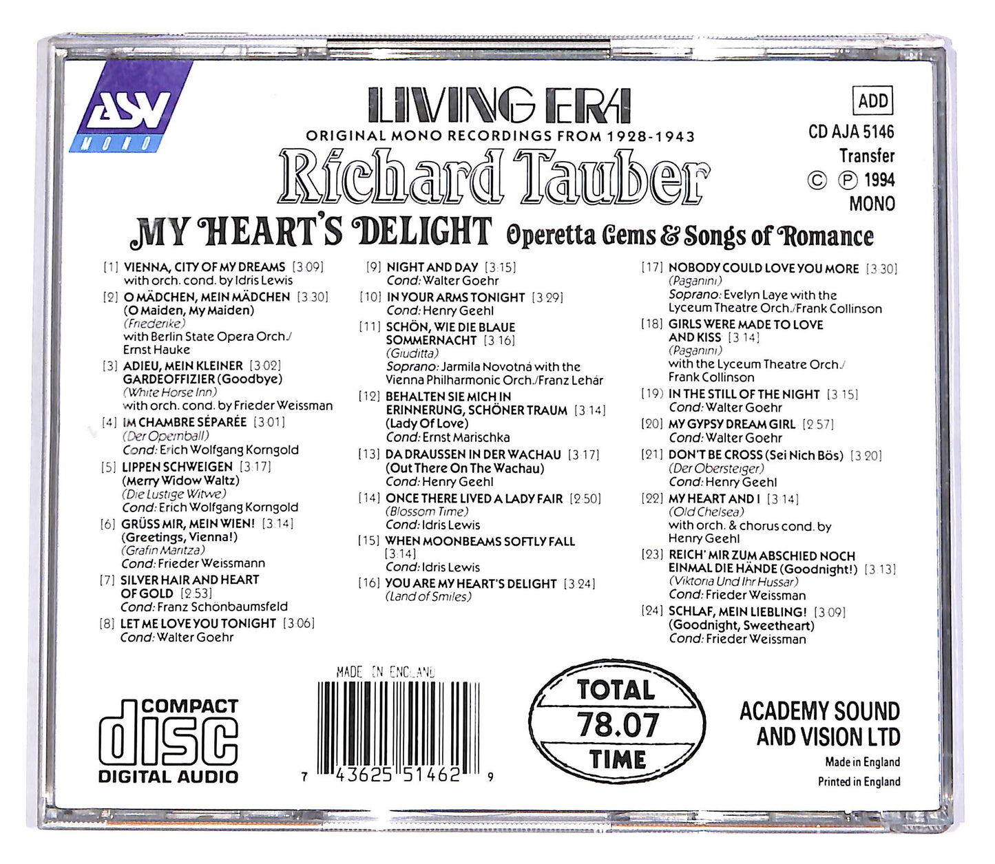 EBOND Richard Tauber - My Heart's Delight CD CD062864