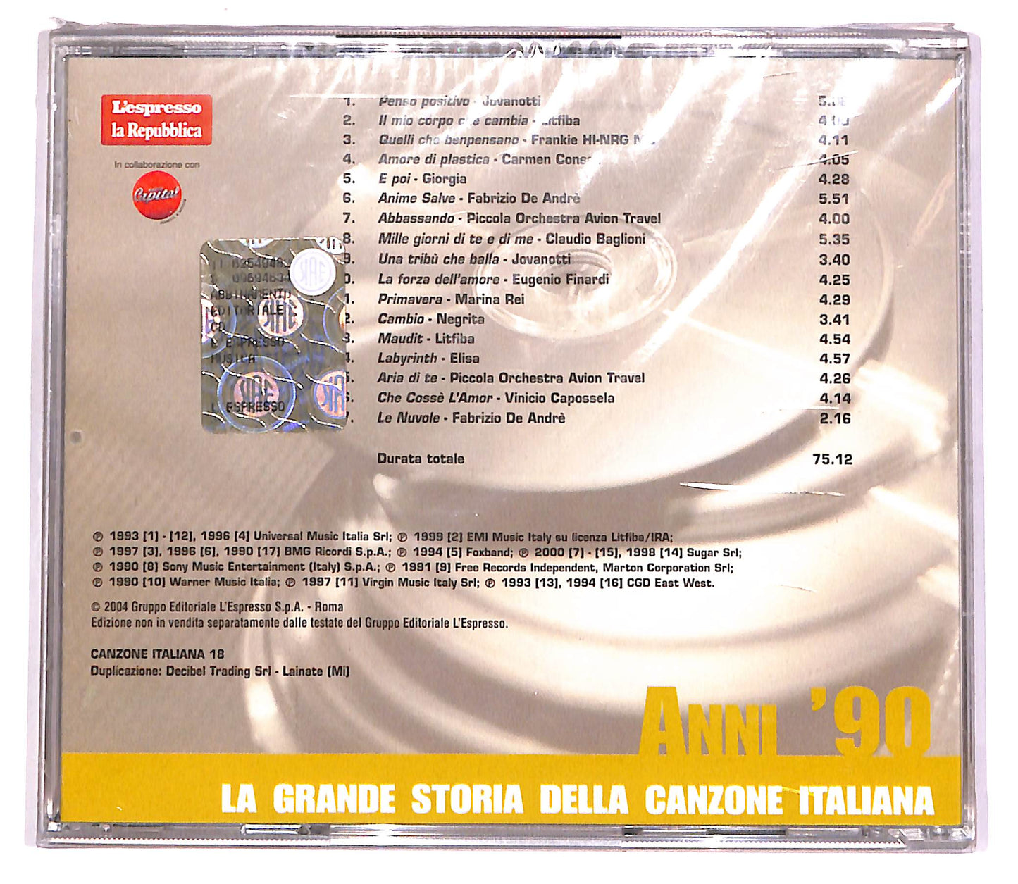 EBOND Various - Vol.18 - Anni '90 EDITORIALE CD CD062943
