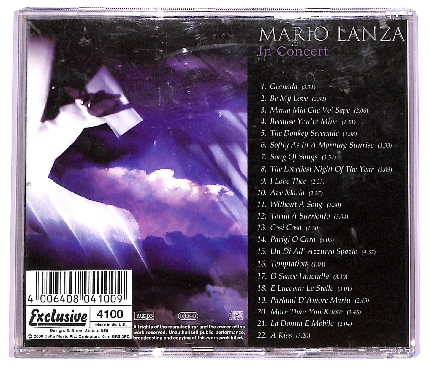 EBOND Mario Lanza - In Concert ALBUM JEWEL CASE CD CD063305