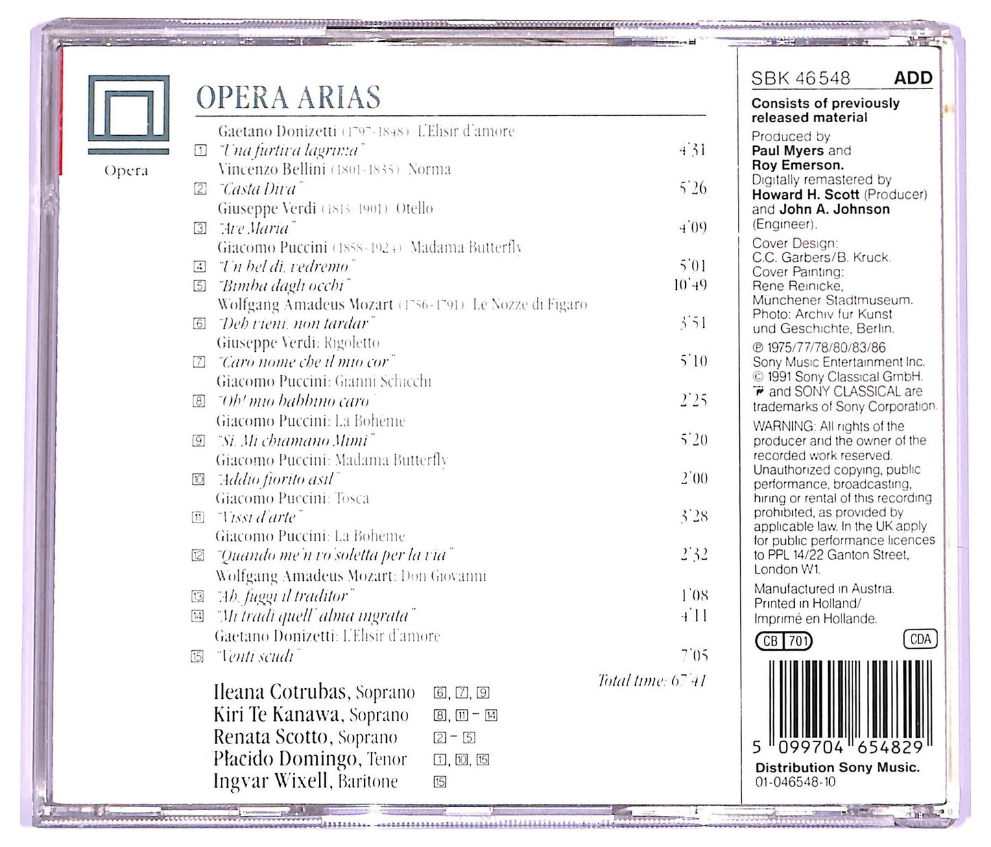 EBOND Various - Opera Arias COMPILATION JEWEL CASE CD CD063337
