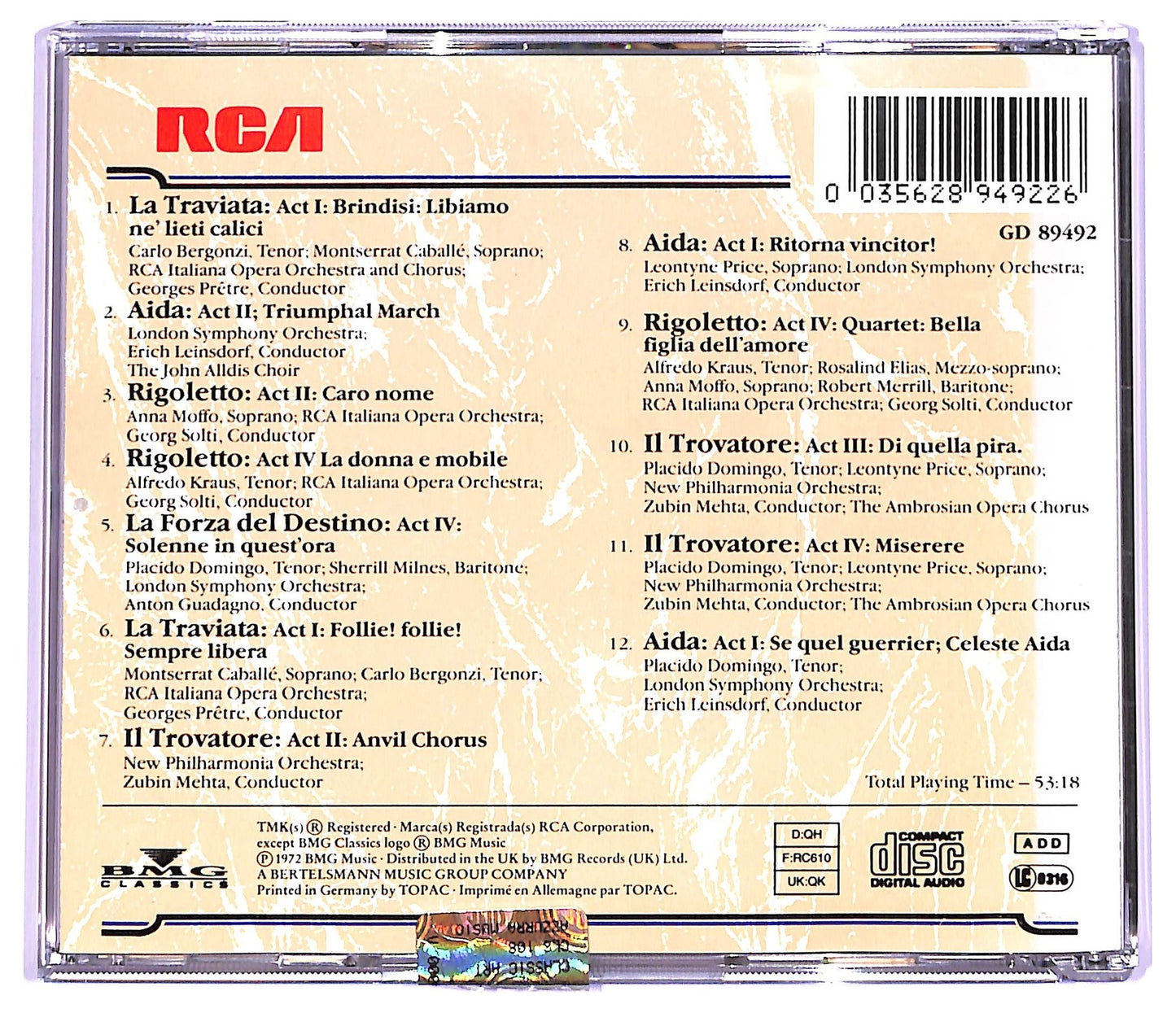 EBOND Verdi's - Greatest Hits CD CD063347