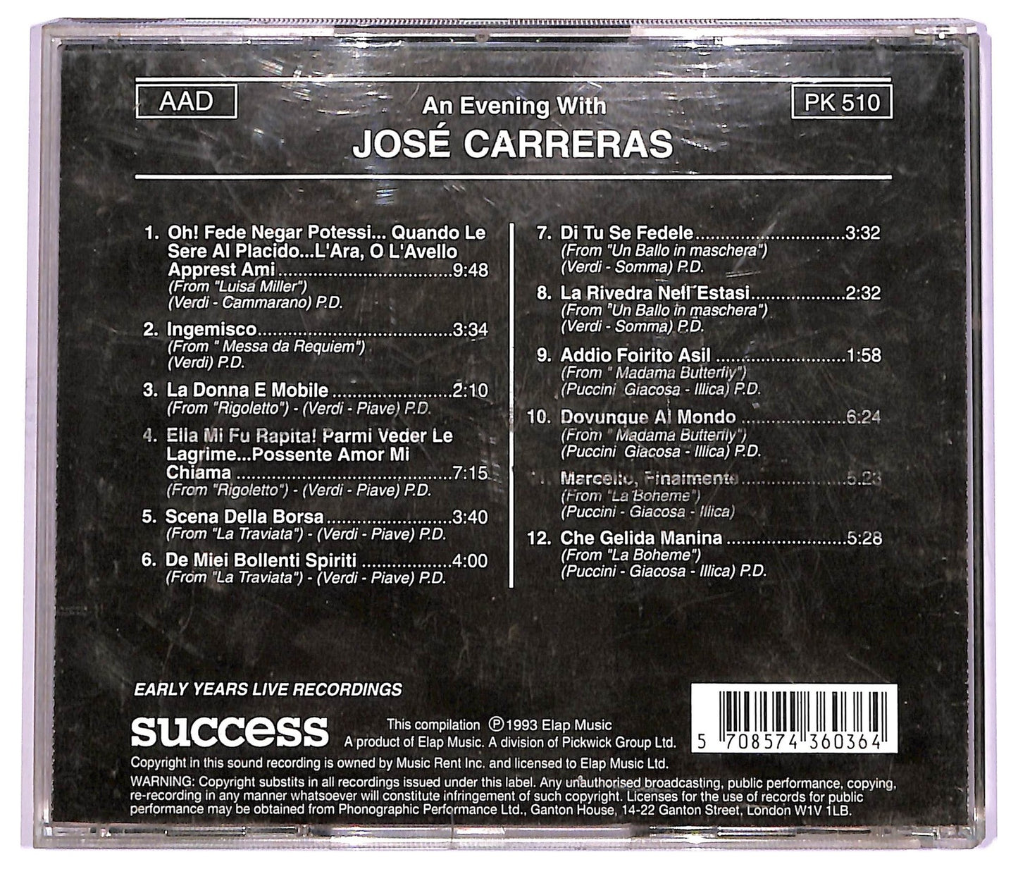 EBOND Jose Carreras - An Evening With Jose Carreras CD CD063510