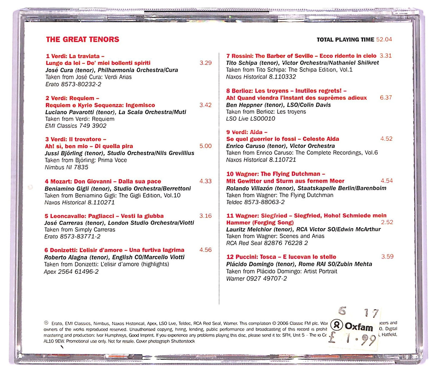 EBOND Various - The Great Tenors EDITORIALE CD CD063517