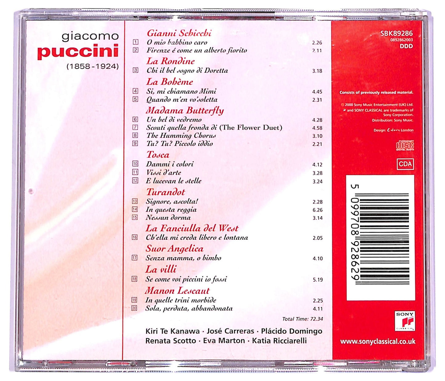 EBOND Puccini , Placido Domingo , Kiri Te Kanawa , Jose Carreras , Renata Scotto , Katia Ricciarelli , Eva Marton - Great Opera Arias CD CD063554