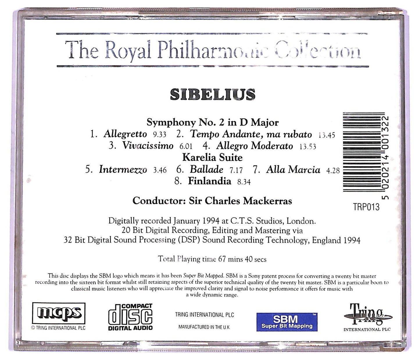 EBOND Sibelius Royal Philharmonic Orchestra - Symphony No. 2 In D Major CD CD063604