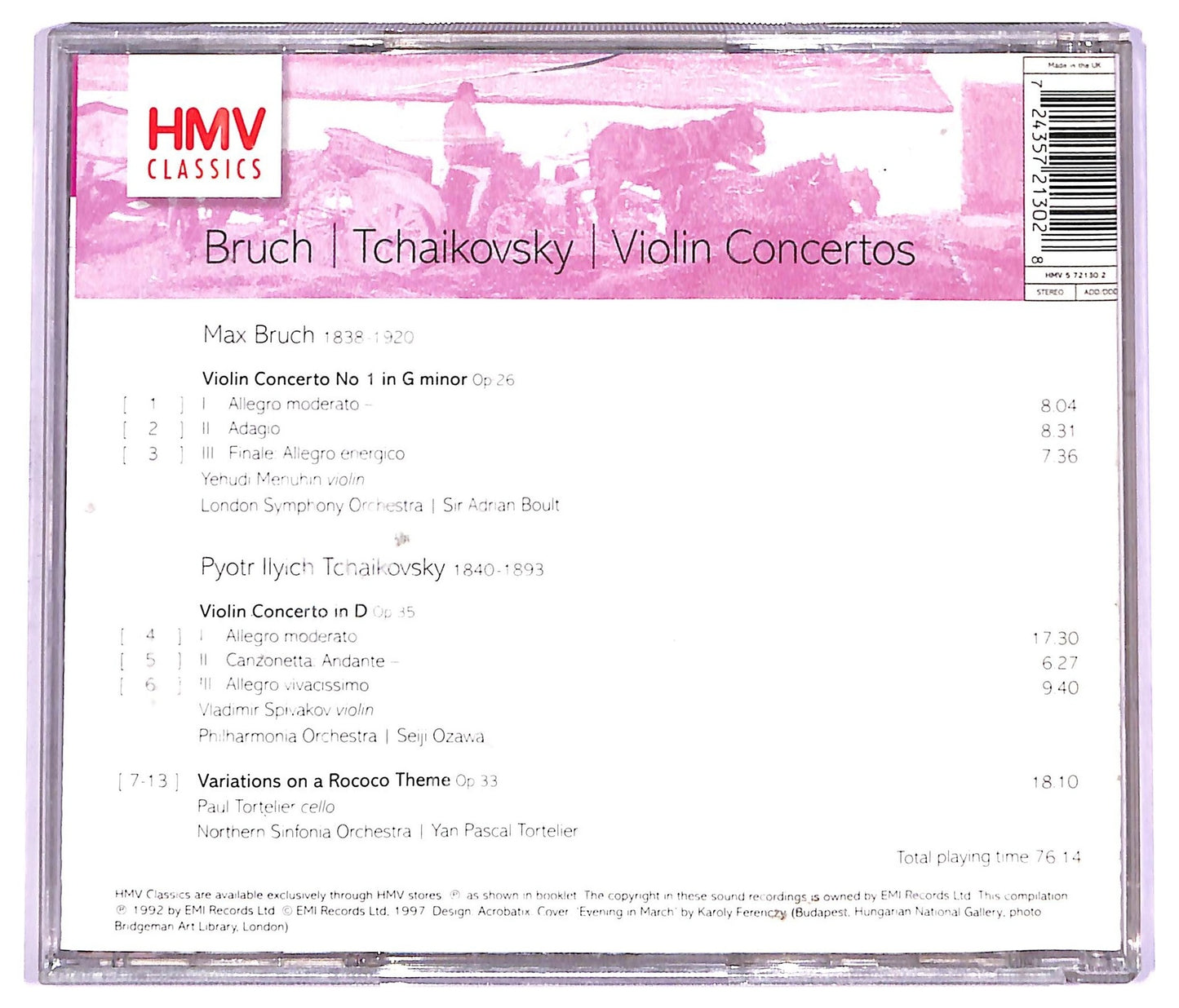 EBOND Bruch Tchaikovsky - Violin Concertos CD CD063646