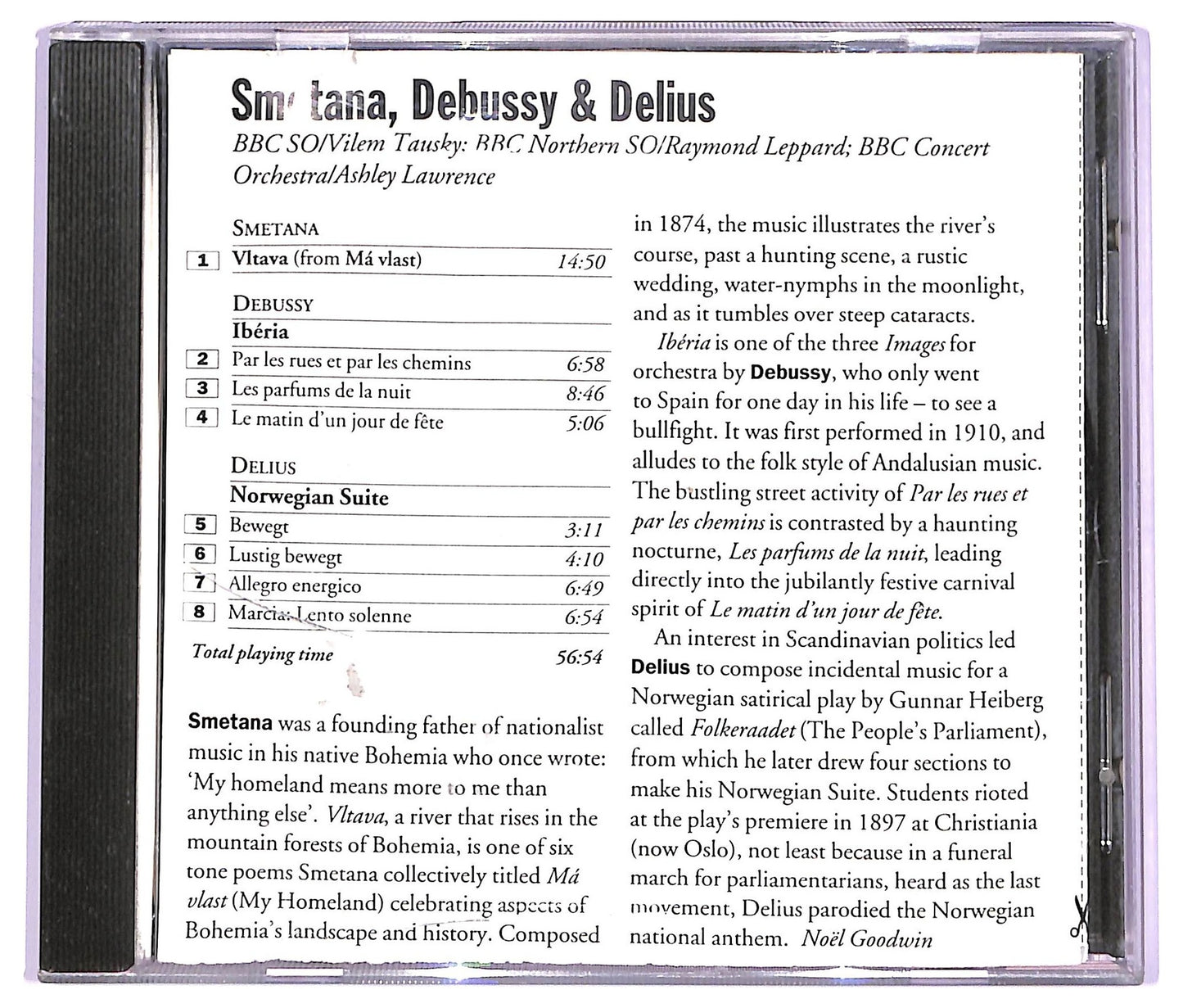 EBOND Smetana Debussy Delius - Die Moldau Iberia Norwegian Suite CD CD063651