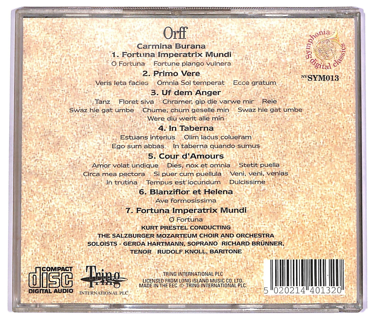 EBOND Orff - Carmina Burana - Symphonia Digital Classics CD CD063704