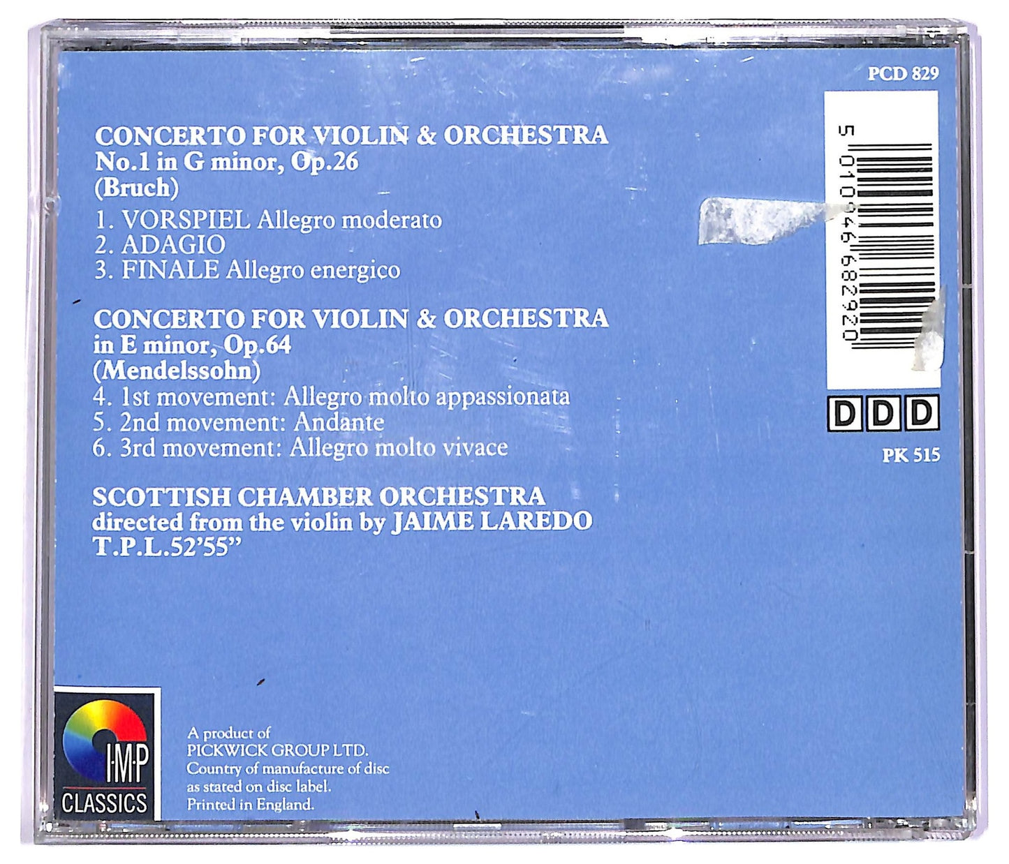 EBOND Mendelssohn & Bruch - Concertos For Violin And Orchestra CD CD063711