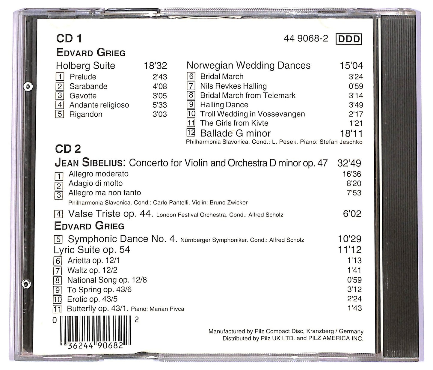 EBOND Edvard Grieg , Jean Sibelius - Holberg Suite / Lyric Suite Op. 54 CD CD063732