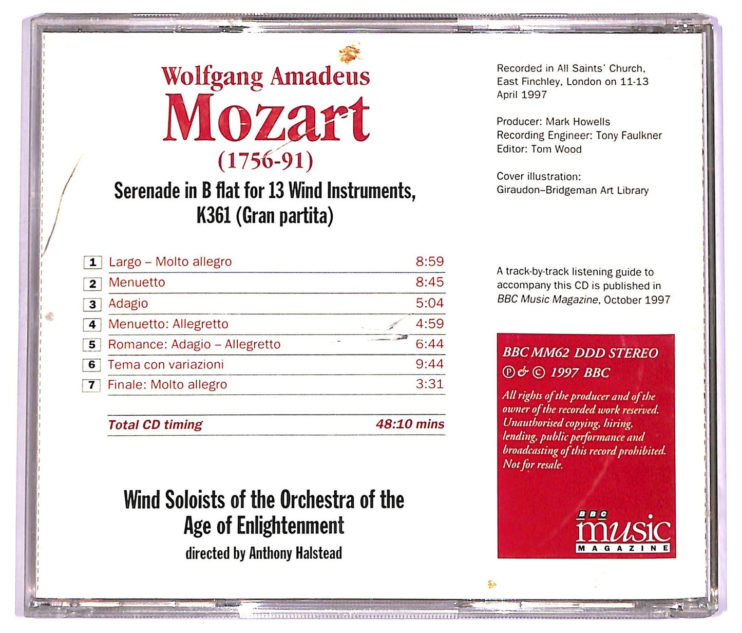 EBOND Mozart - Wind Serenade in B Flat, K361 (Gran Partita) CD CD063824