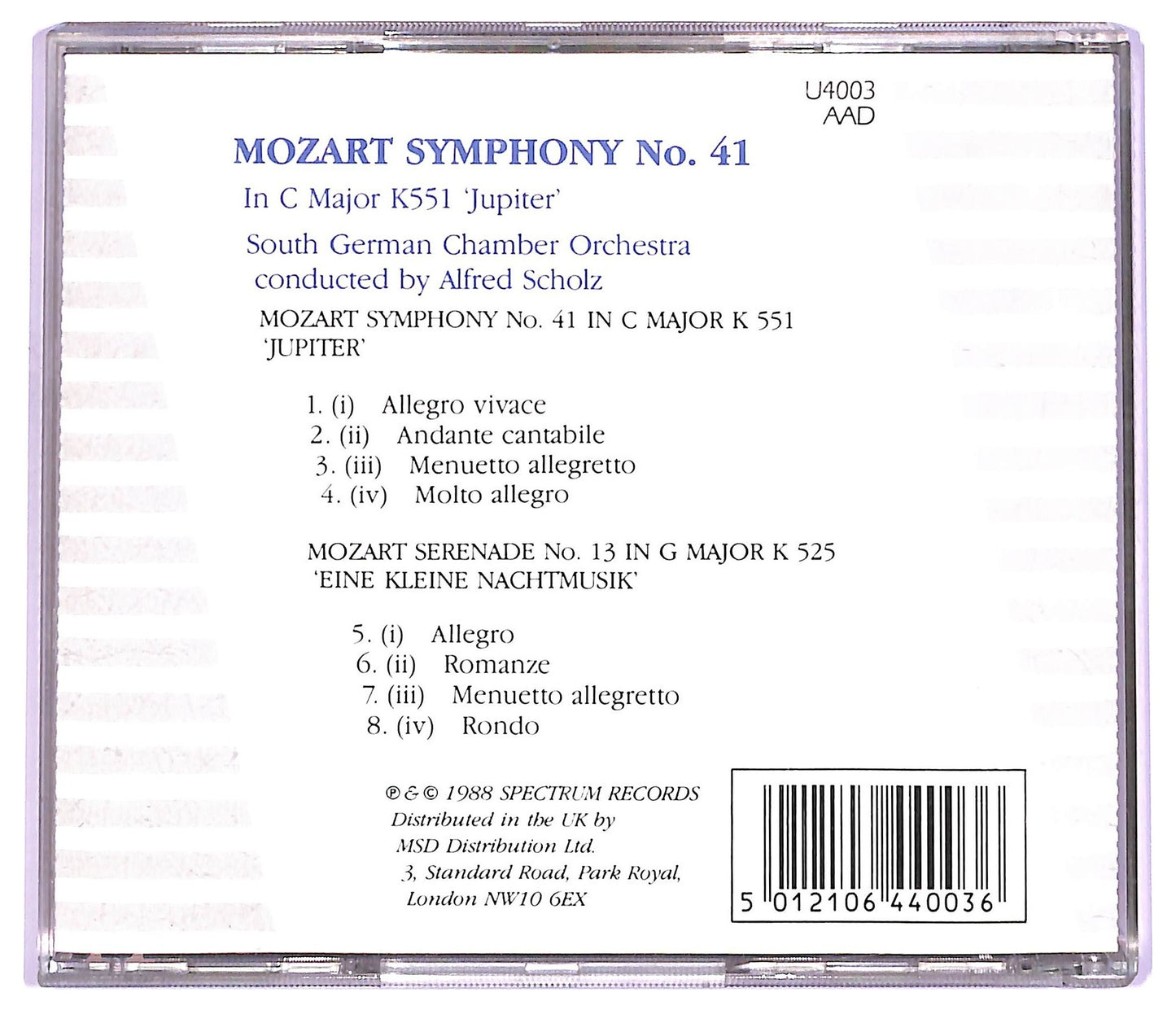 EBOND Mozart - Symphony No. 41 (Jupiter) CD CD063903