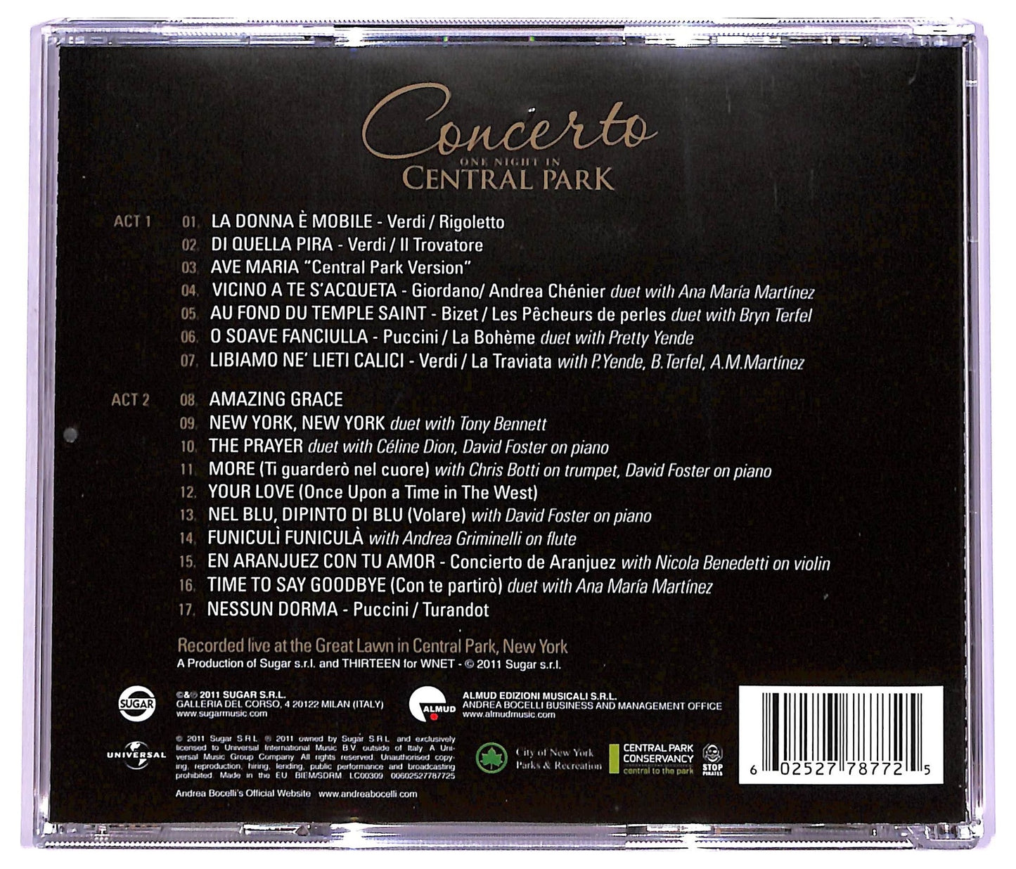 EBOND Andrea Bocelli - Concerto: One Night In Central Park CD CD063904