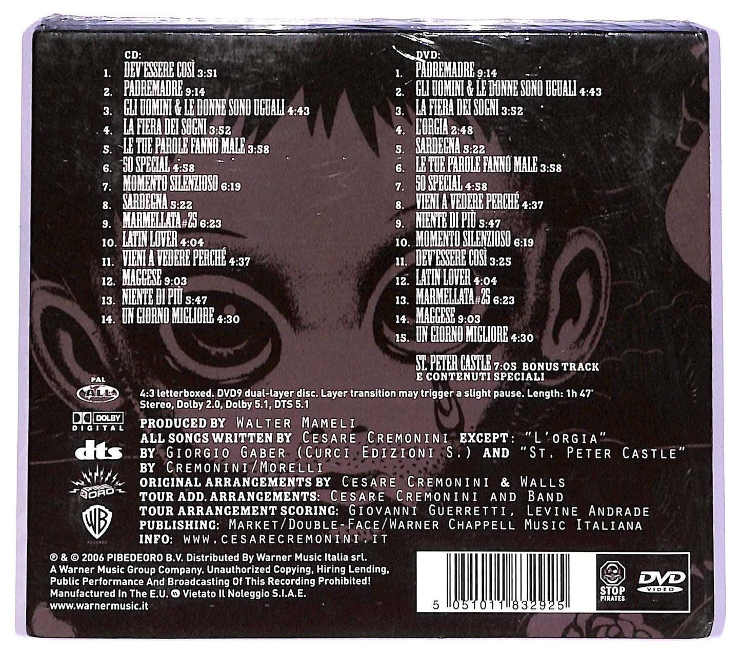 EBOND Cesare Cremonini And London Telefilmonic Orch - 1+8+24 Theatr CD CD063948