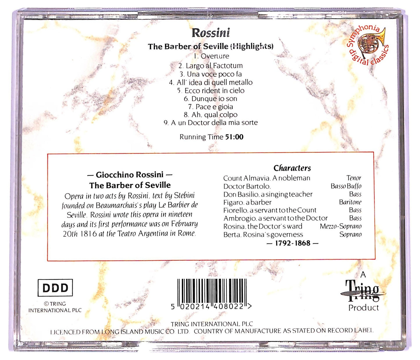 EBOND Rossini - The Barber Of Seville (Highlights) CD CD064003