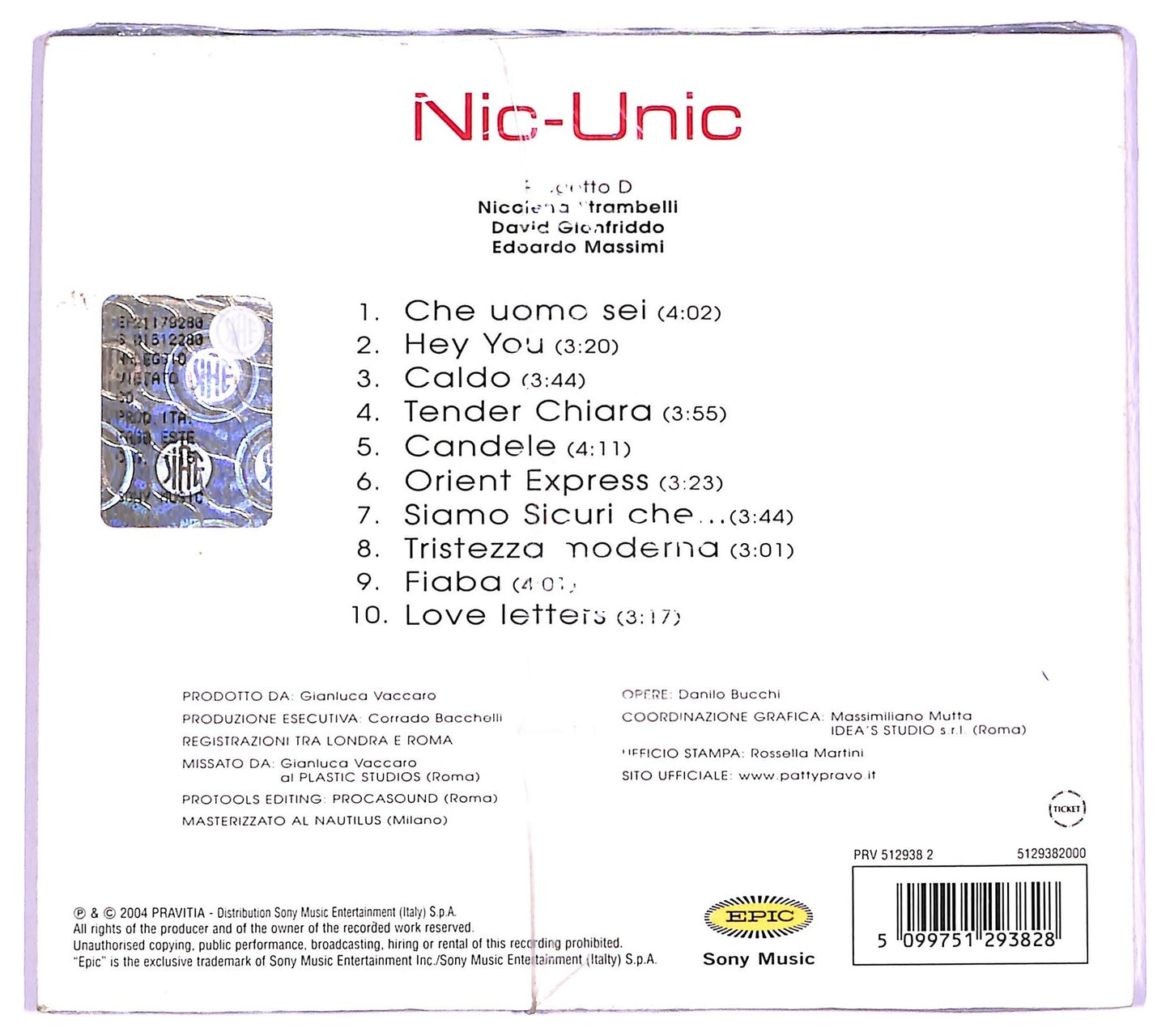 EBOND Patty Pravo - Nic-Unic CD CD064059