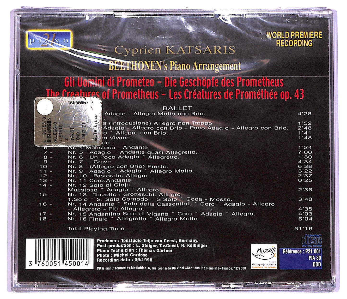 EBOND Beethoven - the Creatures Of Prometheus CD CD064106