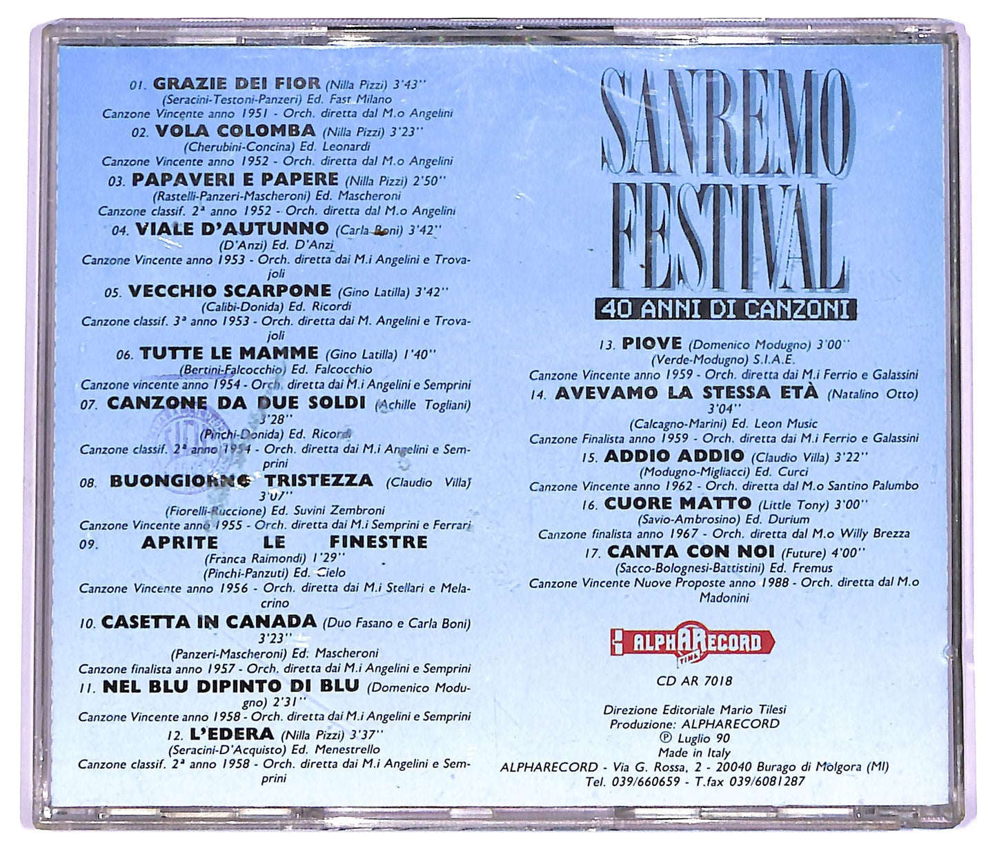 EBOND Various - Sanremo Festival 40 Anni Di Canzoni CD CD064163