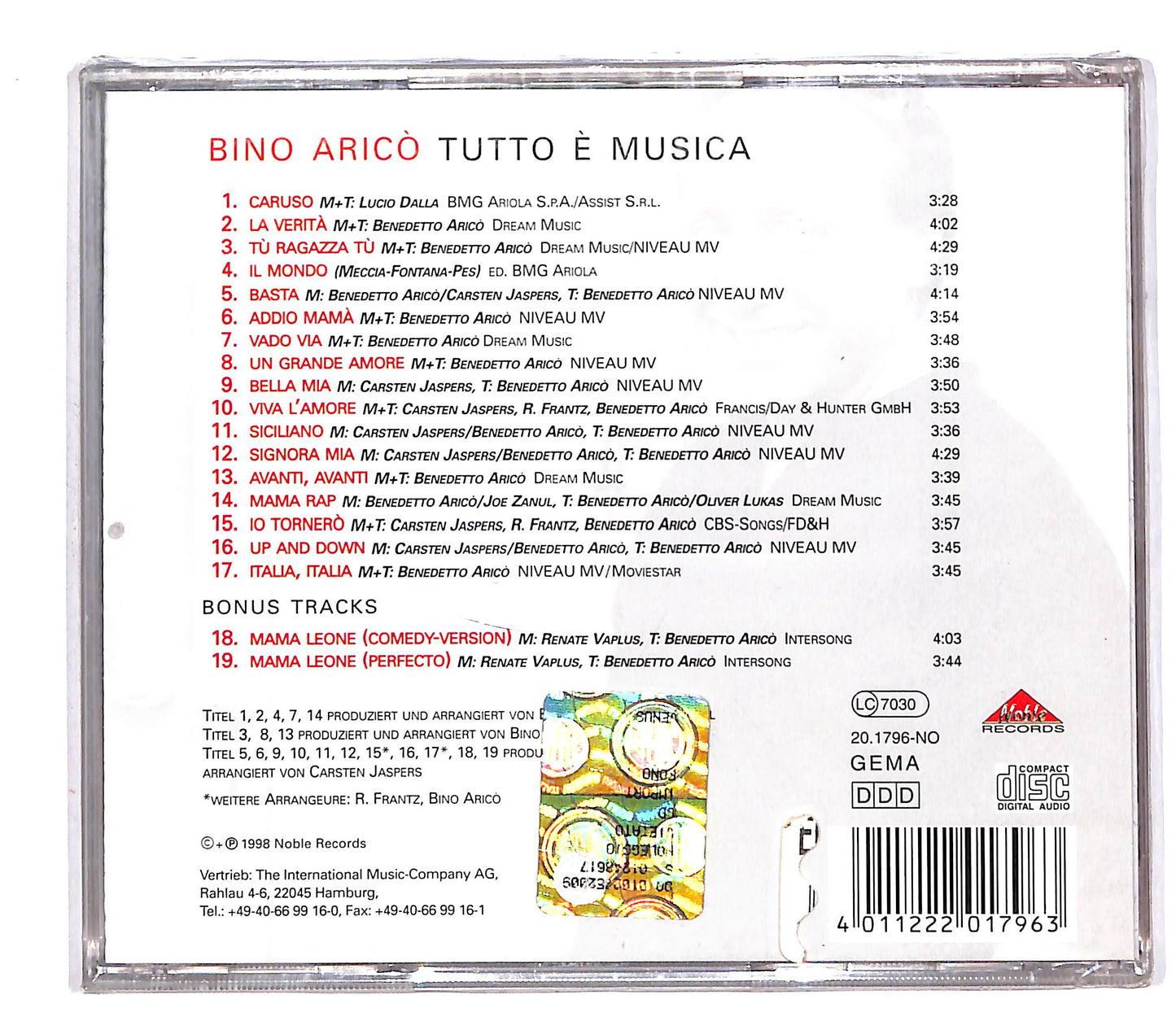 EBOND Bino Arico - tutto e musica CD CD064201