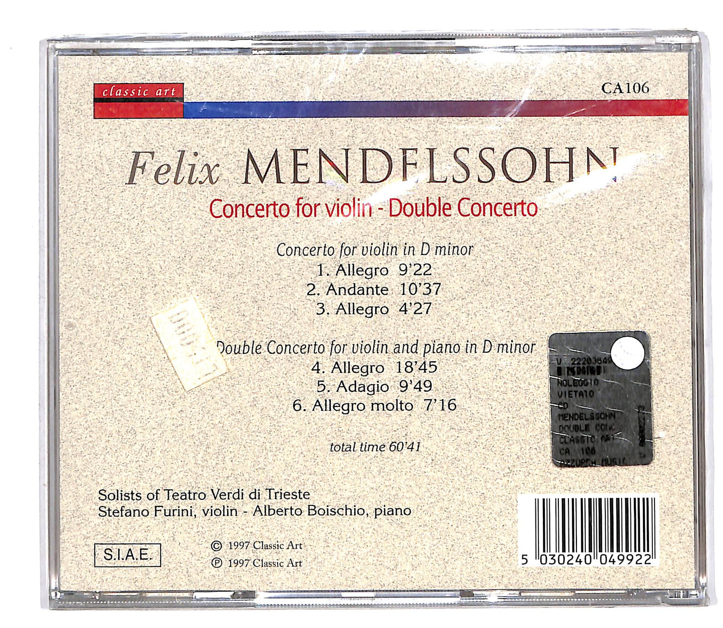 EBOND Mendelssohn - Concerto For Violin - Double Concerto CD CD064249