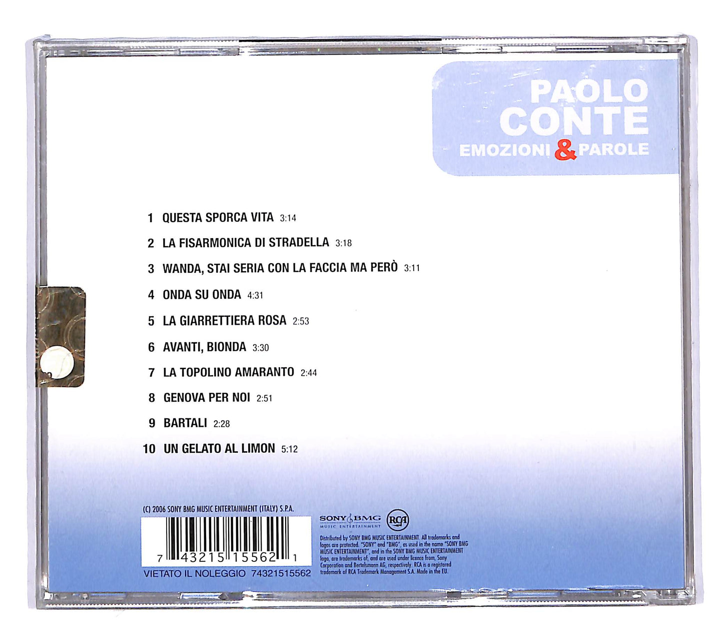 EBOND Paolo Conte - Emozioni e Parole CD CD064412