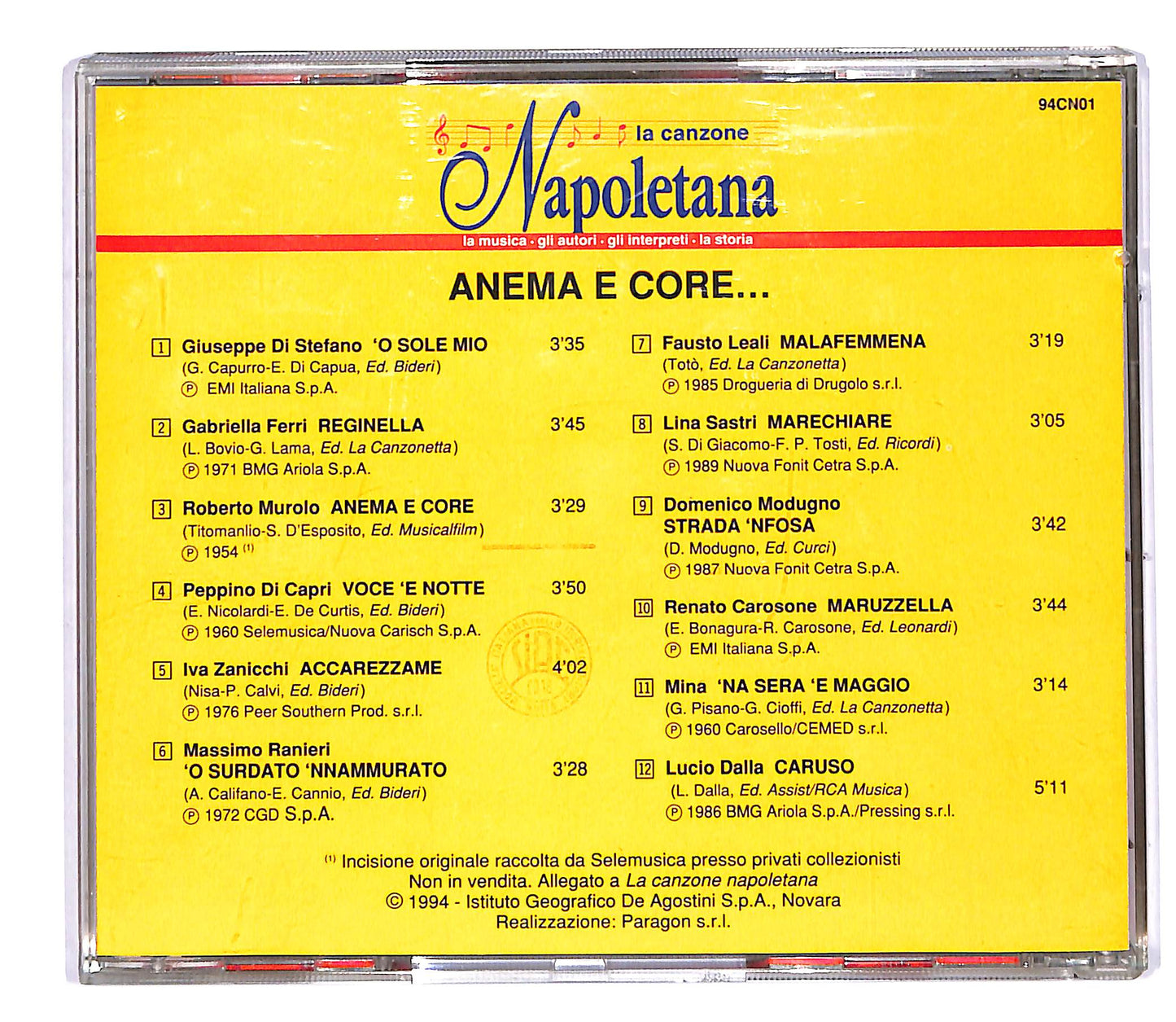 EBOND Various - Anema E Core... EDITORIALE CD CD064524