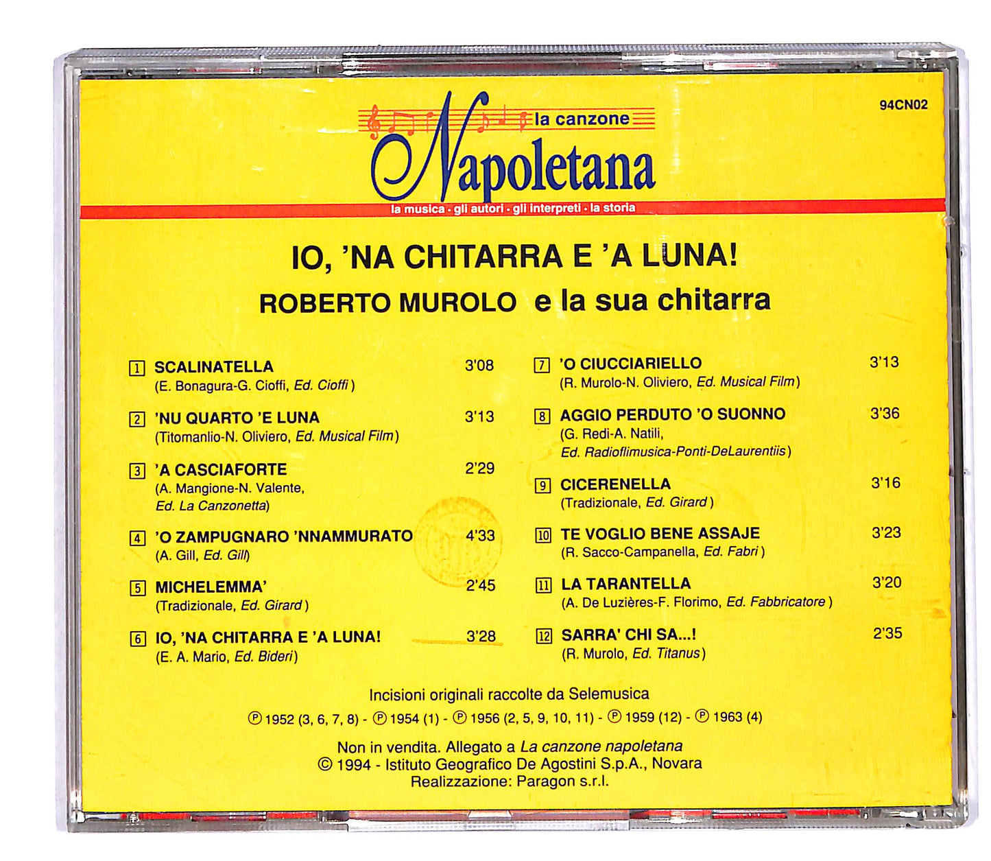 EBOND Roberto Murolo ‎- Io Na Chitarra E 'A Luna! EDITORIALE CD CD064554