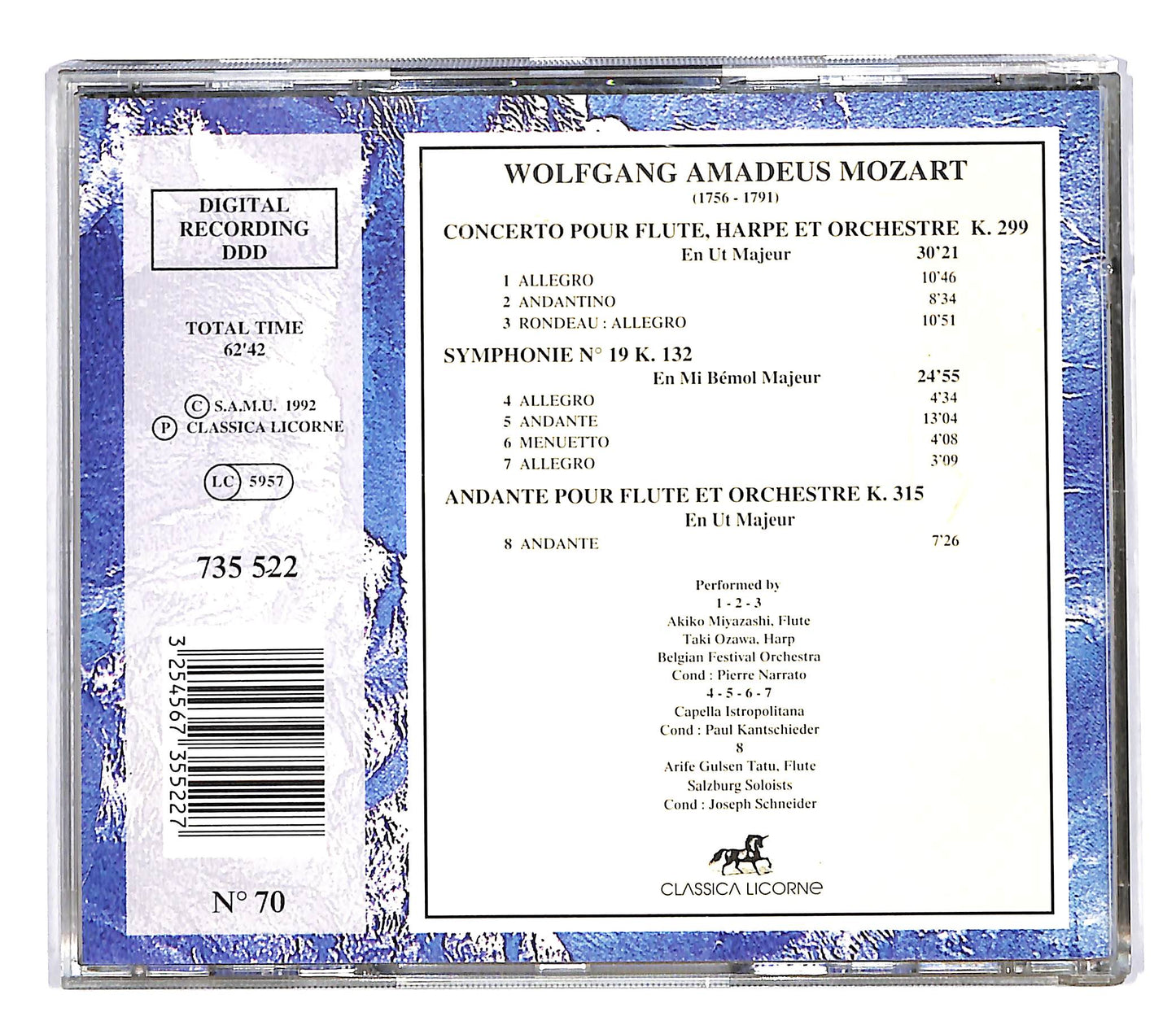 EBOND Mozart - Concertos Pour Flute Symphonie N19 CD CD064620