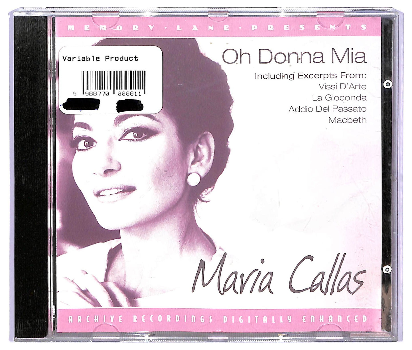 EBOND Maria Callas - Oh Donna Mia CD CD064857