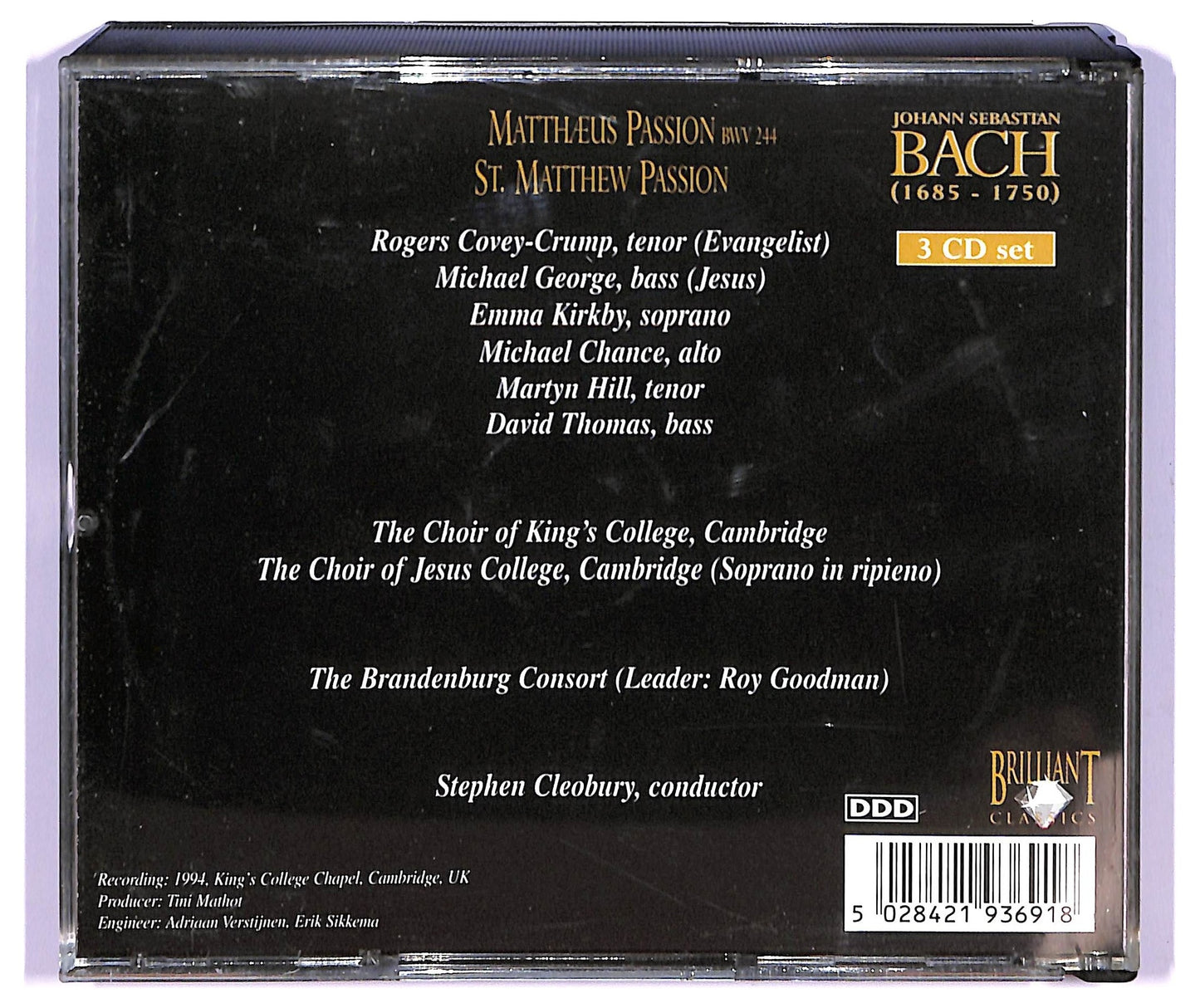 EBOND Bach Edition - 	Matthaeus Passion (BWV 244) ALBUM BOX CD CD065039